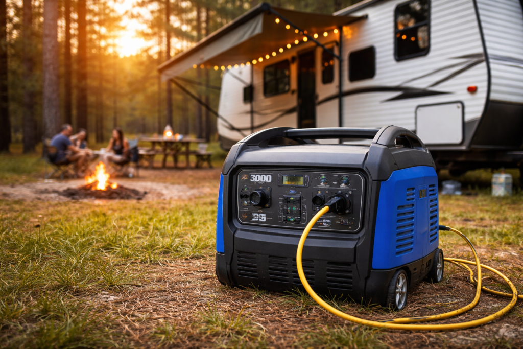 Generator running a camper