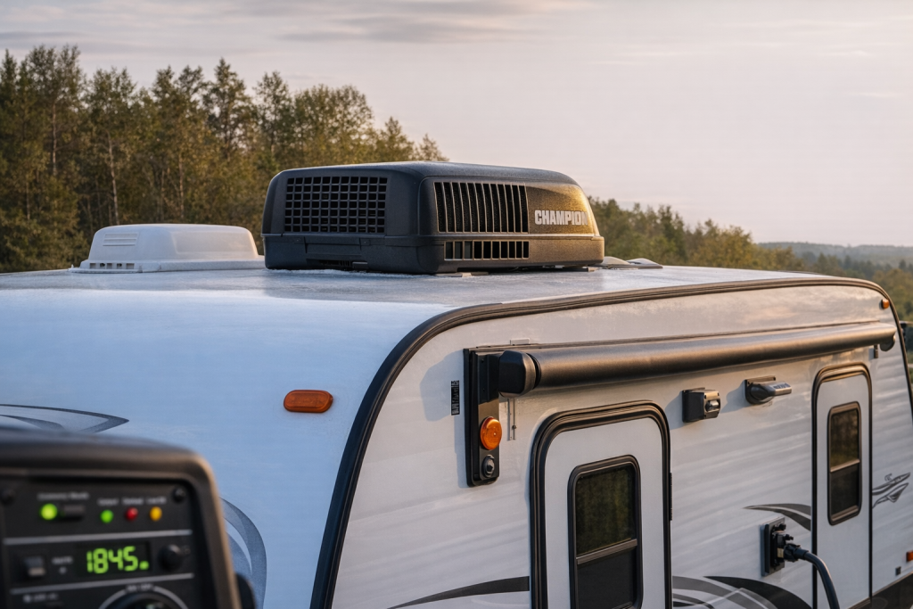 generator running RV air conditioner power load
