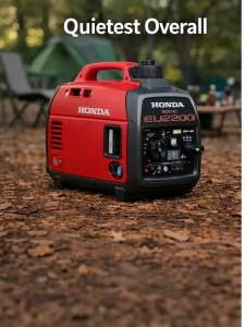 Honda EU2200i quiet inverter generator at campsite – best low-noise generator for camping and RV use